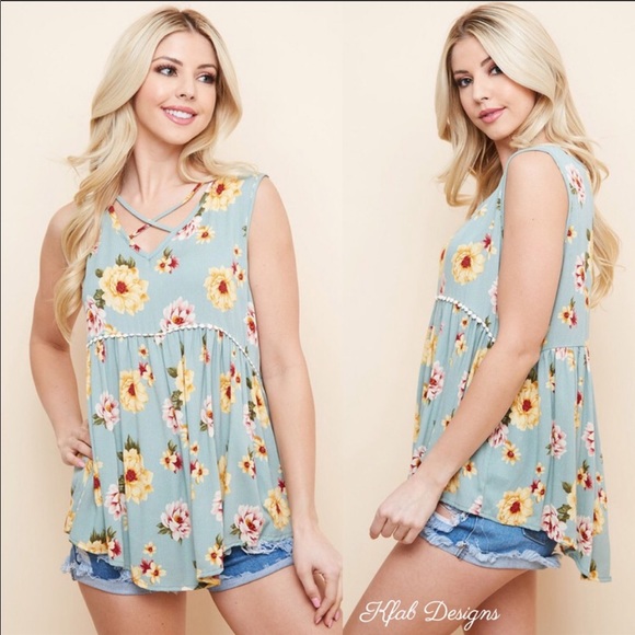 ❤️LAST! Criss Cross Pompom Detail Babydoll Top! - Picture 3 of 7